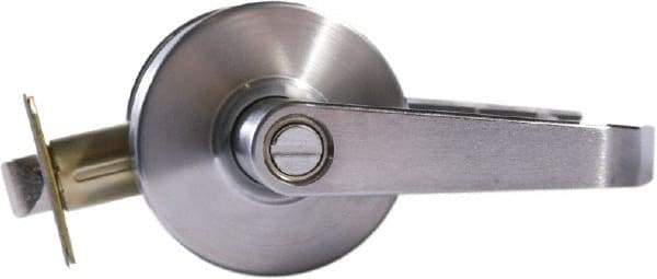 Arrow Lock - Entry Lever Lockset - 2-3/4" Back Set, Steel, Brushed Chrome Finish - Makers Industrial Supply