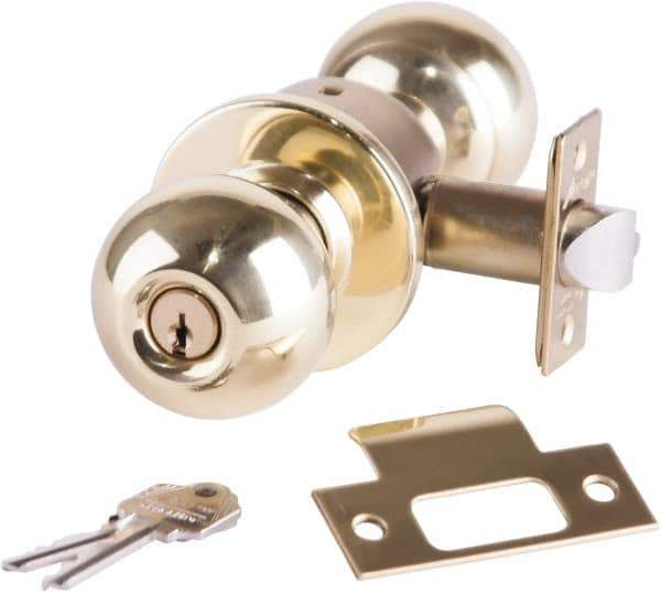 Arrow Lock - Entrance Lever Lockset - 2-3/4" Back Set, Steel, Bright Brass Finish - Makers Industrial Supply