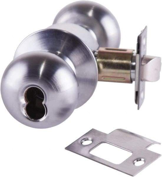 Arrow Lock - Entrance Lever Lockset - 2-3/4" Back Set, Steel, Brushed Chrome Finish - Makers Industrial Supply