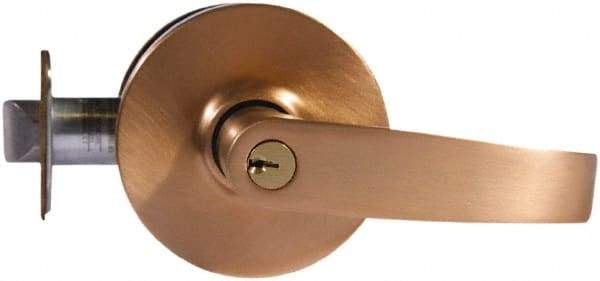 Sargent - Entry Lever Lockset - 2-3/4" Back Set, Steel, Satin Bronze Finish - Makers Industrial Supply