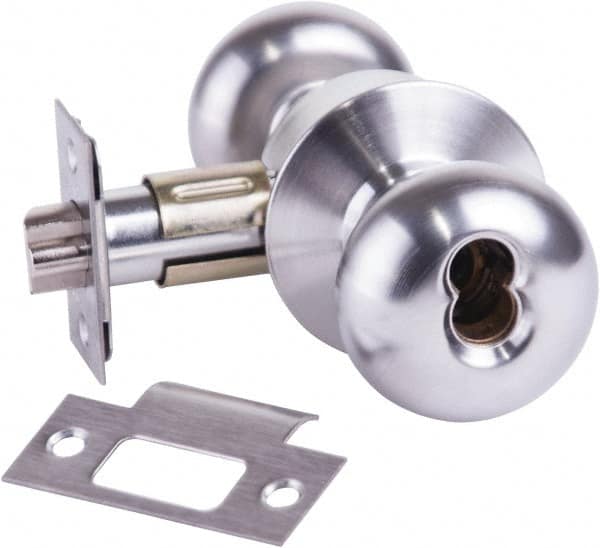 Arrow Lock - Entrance Lever Lockset - 2-3/4" Back Set, Steel, Brushed Chrome Finish - Makers Industrial Supply