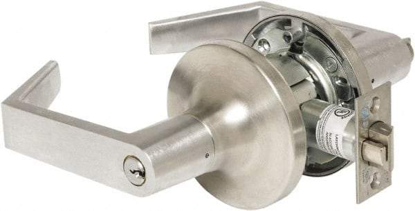 Yale - Storeroom Lever Lockset - 2-3/4" Back Set, Steel, Brushed Chrome Finish - Makers Industrial Supply