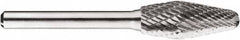 SGS Pro - 1/2" Cut Diam, 1/4" Shank Diam, Taper Head Double Cut Burr - Carbide, Radius End, 1-1/4" LOC, 1-1/4" OAL - Makers Industrial Supply