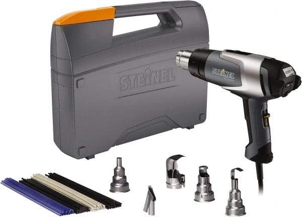 Steinel - 120 to 1,200°F Heat Setting, 4 to 13 CFM Air Flow, Heat Gun Kit - 120 Volts, 13.5 Amps, 1,600 Watts, 6' Cord Length - Makers Industrial Supply