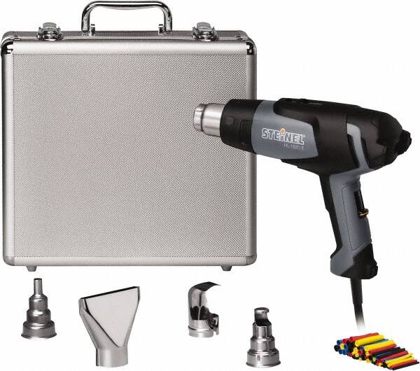 Steinel - 120 to 1,100°F Heat Setting, 4 to 13 CFM Air Flow, Heat Gun Kit - 120 Volts, 13.2 Amps, 1,500 Watts, 6' Cord Length - Makers Industrial Supply