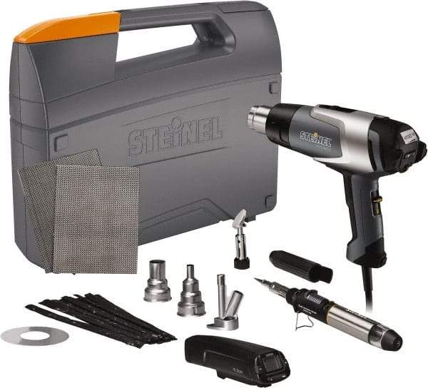 Steinel - 120 to 1,200°F Heat Setting, 4 to 13 CFM Air Flow, Heat Gun Kit - 120 Volts, 13.5 Amps, 1,600 Watts, 6' Cord Length - Makers Industrial Supply