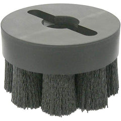 Weiler - 4" 120 Grit Ceramic Crimped Disc Brush - Fine Grade, Drive Arbor Connector, 1-1/2" Trim Length, 1-1/4" Arbor Hole - Makers Industrial Supply