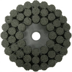 Weiler - 10" 80 Grit Ceramic Crimped Disc Brush - Fine Grade, Drive Arbor Connector, 1-1/2" Trim Length, 1-1/4" Arbor Hole - Makers Industrial Supply