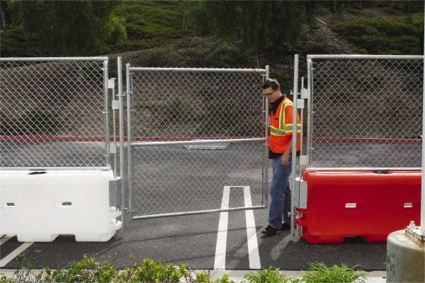 VizCon - 72" High x 6' Long x 72" Wide Barrier Gate Panel - Galvanized Finish, Silver, Use with 45032-O, 45032-W - Makers Industrial Supply