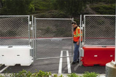 VizCon - 72" High x 6' Long x 72" Wide Barrier Gate Panel - Galvanized Finish, Silver, Use with 45032-O, 45032-W - Makers Industrial Supply