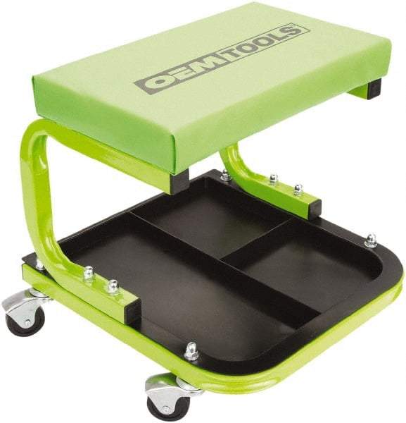 OEM Tools - 330 Lb Capacity, 4 Wheel Creeper Seat with Tray - Steel, 14-1/4" High x 14" Wide - Makers Industrial Supply