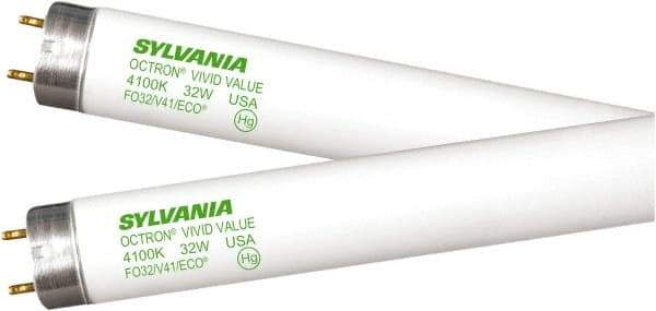 SYLVANIA - 32 Watt Fluorescent Tubular Medium Bi-Pin Lamp - 3,000°K Color Temp, 2,800 Lumens, T8, 30,000 hr Avg Life - Makers Industrial Supply