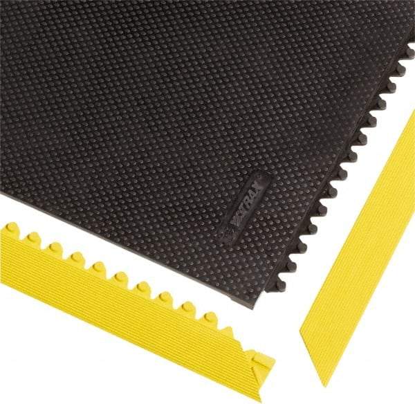 Notrax - 3' Long x 2" Wide x 1/2" Thick, Anti-Fatigue Modular Matting Tiles - Male, 4 Interlocking Sides, Yellow, For Dry Areas, Series 041 - Makers Industrial Supply