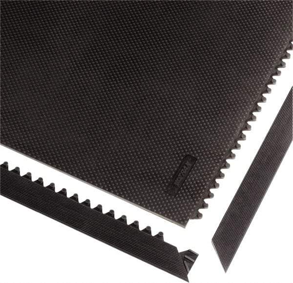 Notrax - 3' Long x 3' Wide x 1/2" Thick, Anti-Fatigue Modular Matting Tiles - 4 Interlocking Sides, Black, For Dry Areas, Series 040 - Makers Industrial Supply