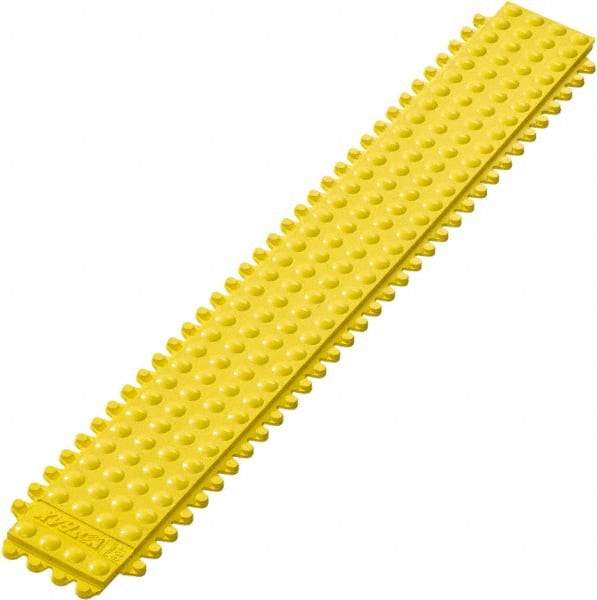 Notrax - 3' Long x 3" Wide x 5/8" Thick, Anti-Fatigue Modular Matting Tiles - Male, 4 Interlocking Sides, Yellow, For Dry Areas, Series 469 - Makers Industrial Supply