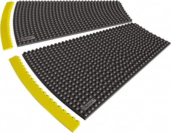 Notrax - 3' Long x 28" Wide x 5/8" Thick, Anti-Fatigue Modular Matting Tiles - 4 Interlocking Sides, Black, For Dry Areas, Series 445 - Makers Industrial Supply