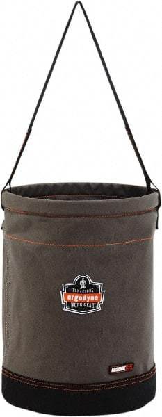 Ergodyne - 1 Pocket Gray Canvas Tool Bucket - 12-1/2" Wide x 12-1/2" Deep x 17" High - Makers Industrial Supply