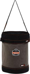 Ergodyne - 1 Pocket Gray & Black Canvas Tool Bucket - 12-1/2" Wide x 12-1/2" Deep x 17" High - Makers Industrial Supply