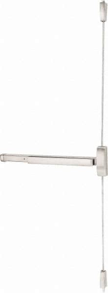 Stanley - Left & Right Hand, Surface Vertical Rod - Satin Stainless Steel Finish, 28 to 36" Door Width, Grade 1 - Makers Industrial Supply