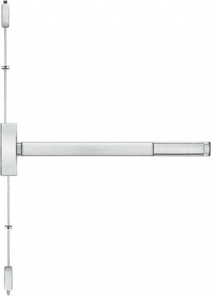 Stanley - Left & Right Hand, Surface Vertical Rod - Satin Stainless Steel Finish, 28 to 36" Door Width, Grade 1 - Makers Industrial Supply