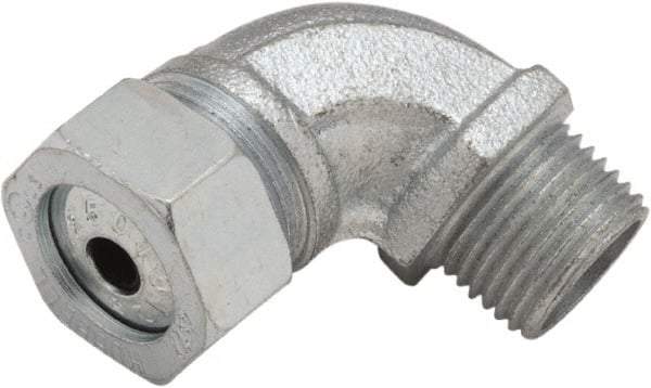 Hubbell-Raco - 1/2" Trade, Malleable Iron Angled Liquidtight Conduit Connector - Makers Industrial Supply