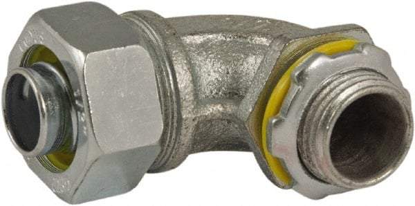 Hubbell-Raco - 1/2" Trade, Steel & Malleable Iron Angled Liquidtight Conduit Connector - Makers Industrial Supply