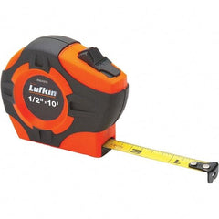 Lufkin - 26' x 1" Yellow Steel Blade Tape Measure - 1/16 & 1/32" Graduation, Inch & Metric Graduation Style, High-Visibility Orange ABS Plastic Case - Makers Industrial Supply