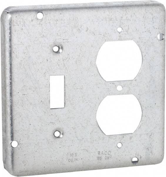 Hubbell-Raco - Electrical Outlet Box Steel Cover - Includes Mounting Hardware - Makers Industrial Supply