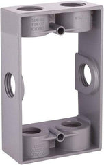 Hubbell-Raco - 1 Gang, (6) 1/2" Knockouts, Aluminum Rectangle Device Box - 4-9/16" Overall Height x 1.344" Overall Depth, Weather Resistant - Makers Industrial Supply