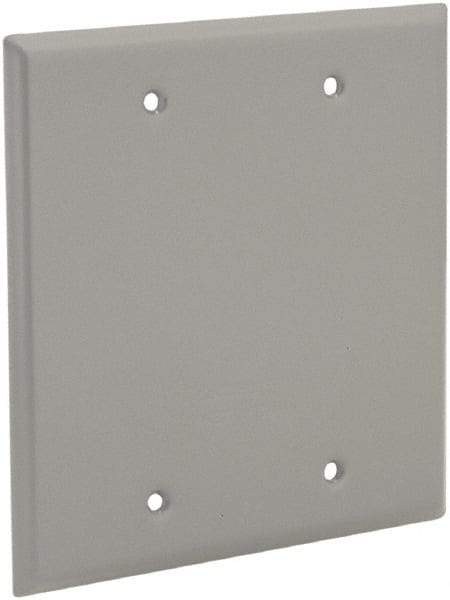 Hubbell-Raco - 2 Outlet, Powder Coat Finish, Rectangle Weather Resistant Box Cover - 1/8" Long x 4-1/2" Wide x 4-1/2" High, Wet Location, Aluminum, UL Listed - Makers Industrial Supply