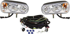 Buyers Products - 1,500 Lumens, 12 Volt DC, Double Post Halogen Headlight - 3200K Color Scale, 55 Low/High Watt, Oval - Makers Industrial Supply