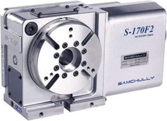 Samchully - 1 Spindle, 124mm Horizontal & Vertical Rotary Table - 120 kg (264 Lb) Max Horiz Load, 120mm Centerline Height, 30mm Through Hole - Makers Industrial Supply