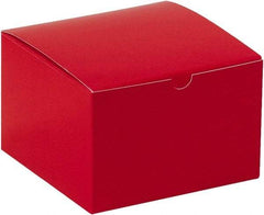 Made in USA - 6" Wide x 6" Long x 4" High Rectangle Chipboard Box - 1 Wall, Red - Makers Industrial Supply