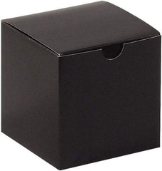 Made in USA - 4" Wide x 4" Long x 4" High Rectangle Chipboard Box - 1 Wall, Black Gloss - Makers Industrial Supply