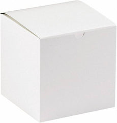 Made in USA - 7" Wide x 7" Long x 7" High Square Chipboard Box - 1 Wall, White - Makers Industrial Supply