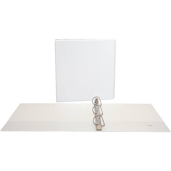 Universal One - 375 Sheet Capacity, 8-1/2 x 11", View Ring Binder - Polypropylene, White - Makers Industrial Supply