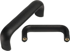 Electro Hardware - 3.7" Between Centers M6 Hole, Polyamide External Pull Handle - 0.79" Handle Width, 1.59" Handle Height, 4.19" OAL, Black Finish - Makers Industrial Supply