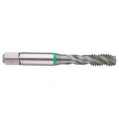 M22x2.5 6H 4-Flute Cobalt Green Ring Semi-Bottoming 40 degree Spiral Flute Tap-TiCN - Makers Industrial Supply