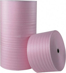 Made in USA - 250' Long x 12" Wide x 1/4" Thick, Polyethylene Foam - Pink - Makers Industrial Supply