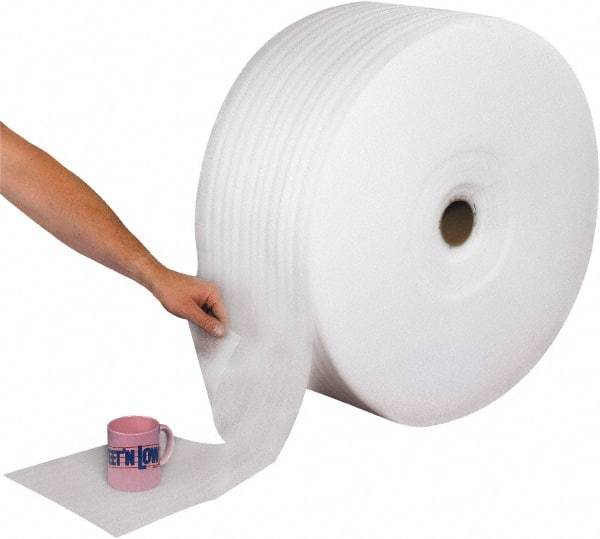 Made in USA - 250' Long x 18" Wide x 1/4" Thick, Foam Roll - White - Makers Industrial Supply