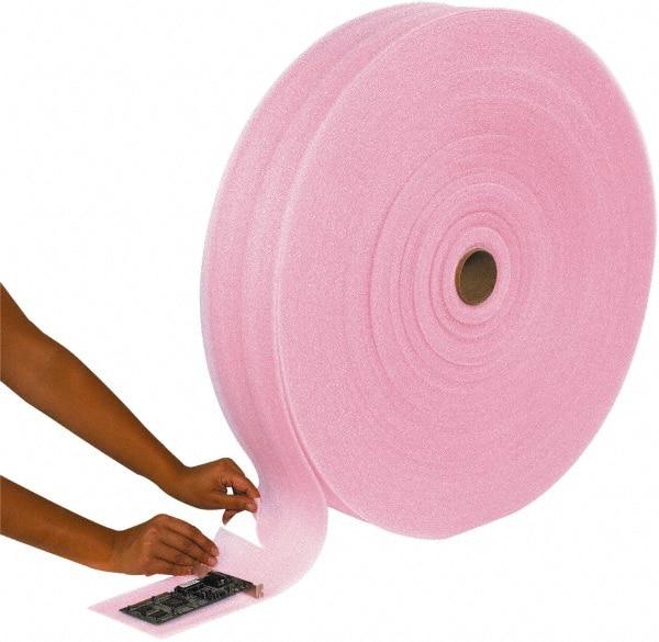 Made in USA - 3,000" Long x 72" Wide, Antistatic Foam Roll - Pink, Standard Grade - Makers Industrial Supply