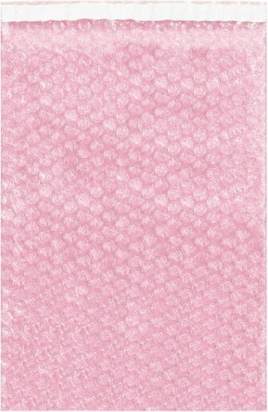 Value Collection - 10" Long x 20" Wide, Adhesive Flap Antistatic Bubble Pouch - Pink, Standard Grade - Makers Industrial Supply