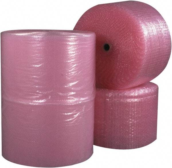 Made in USA - 3,000" Long x 12" Wide, Antistatic Bubble Roll - Pink, Standard Grade - Makers Industrial Supply