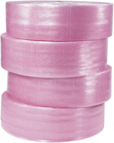 Made in USA - 9,000" Long x 12" Wide, Antistatic Bubble Roll - Pink, Standard Grade - Makers Industrial Supply