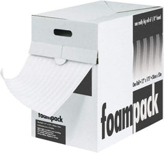 Made in USA - 175' Long x 12" Wide x 1/8" Thick, Polyethylene Foam - White - Makers Industrial Supply