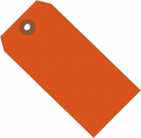 Made in USA - 4-3/4" High x 2-3/8" Long, Safety & Facility Blank Tag - Orange Vinyl - Makers Industrial Supply