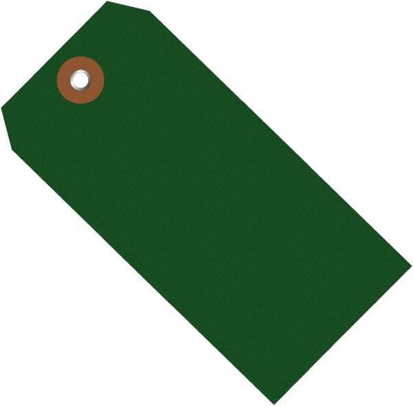 Made in USA - 4-3/4" High x 2-3/8" Long, Safety & Facility Blank Tag - Green Vinyl - Makers Industrial Supply