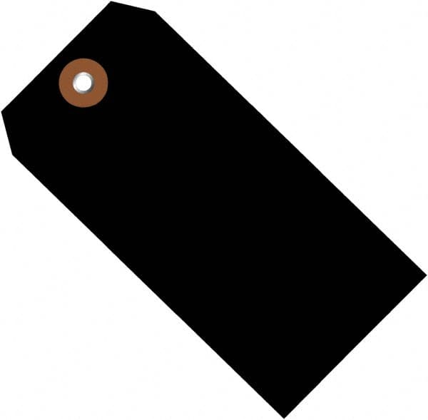 Made in USA - 4-3/4" High x 2-3/8" Long, Safety & Facility Blank Tag - Black Vinyl - Makers Industrial Supply