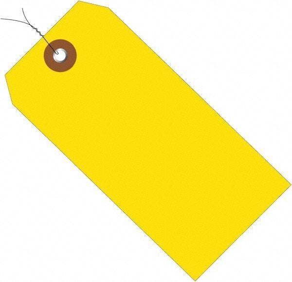 Made in USA - 4-3/4" High x 2-3/8" Long, Safety & Facility Blank Tag - Yellow Vinyl - Makers Industrial Supply