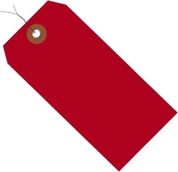 Made in USA - 6-1/4" High x 3-1/8" Long, Safety & Facility Blank Tag - Red Vinyl - Makers Industrial Supply